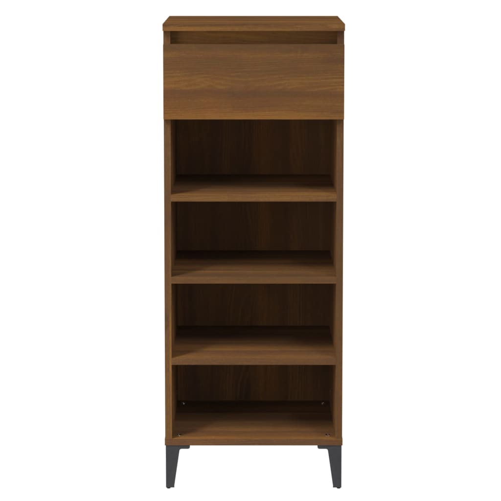 Schoenenrek 40x36x105 cm bewerkt hout bruin eikenkleur - AllerleiShop