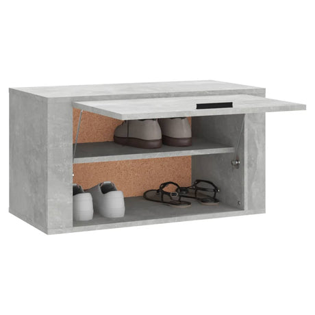 Wandschoenenkast 70x35x38 cm bewerkt hout betongrijs - AllerleiShop