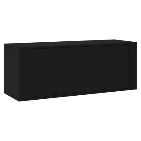 Wandschoenenkast 100x35x38 cm bewerkt hout zwart - AllerleiShop