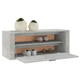 Wandschoenenkast 100x35x38 cm bewerkt hout betongrijs - AllerleiShop