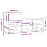 Schoenenkast 102x36x60 cm bewerkt hout hoogglans wit - AllerleiShop