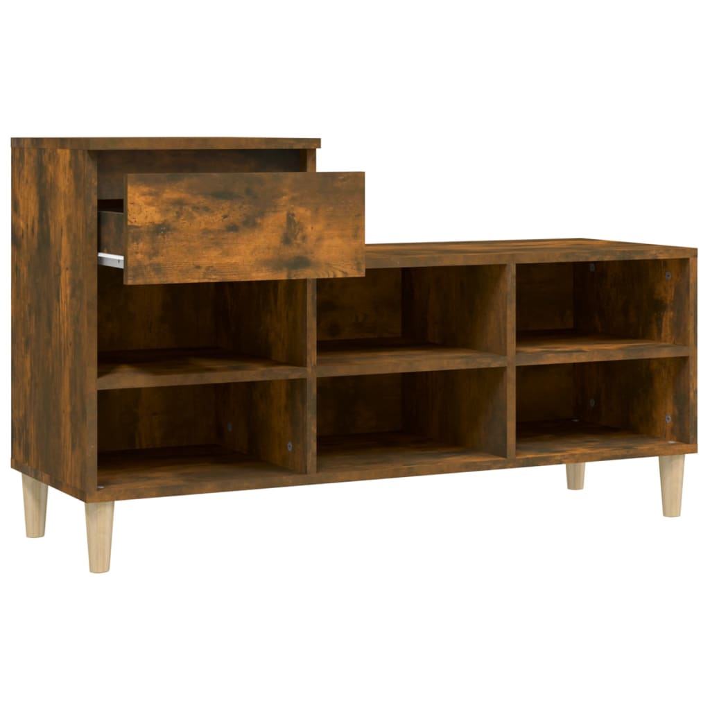 Schoenenkast 102x36x60 cm bewerkt hout gerookt eikenkleurig - AllerleiShop