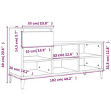 Schoenenkast 102x36x60 cm bewerkt hout zwart - AllerleiShop