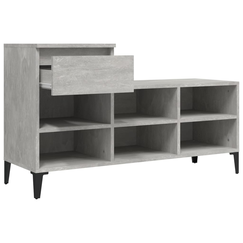 Schoenenkast 102x36x60 cm bewerkt hout betongrijs - AllerleiShop