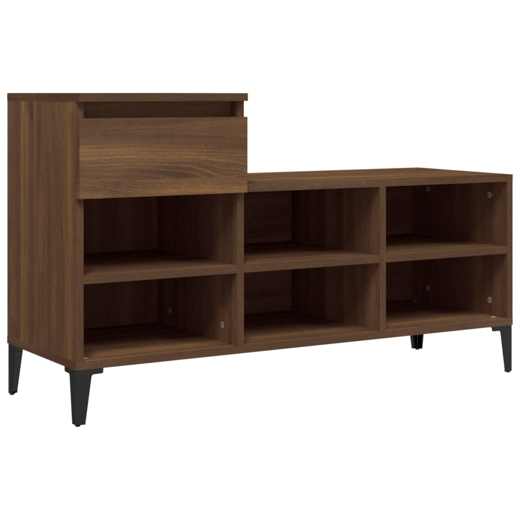 Schoenenkast 102x36x60 cm bewerkt hout bruin eikenkleur - AllerleiShop