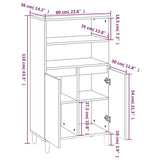 Hoge kast 60x36x110 cm bewerkt hout betongrijs - AllerleiShop