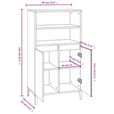 Hoge kast 60x36x110 cm bewerkt hout zwart - AllerleiShop