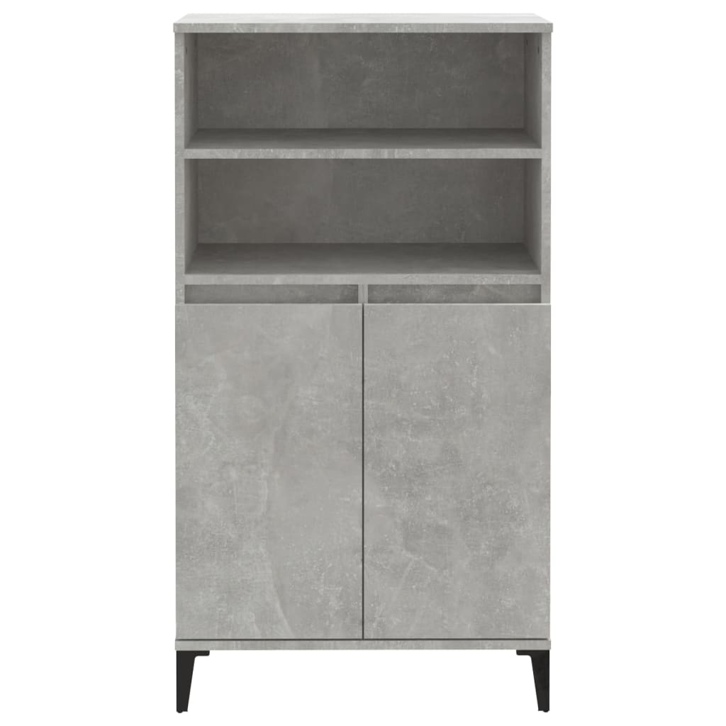 Hoge kast 60x36x110 cm bewerkt hout betongrijs - AllerleiShop