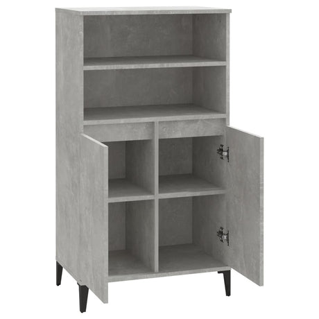 Hoge kast 60x36x110 cm bewerkt hout betongrijs - AllerleiShop