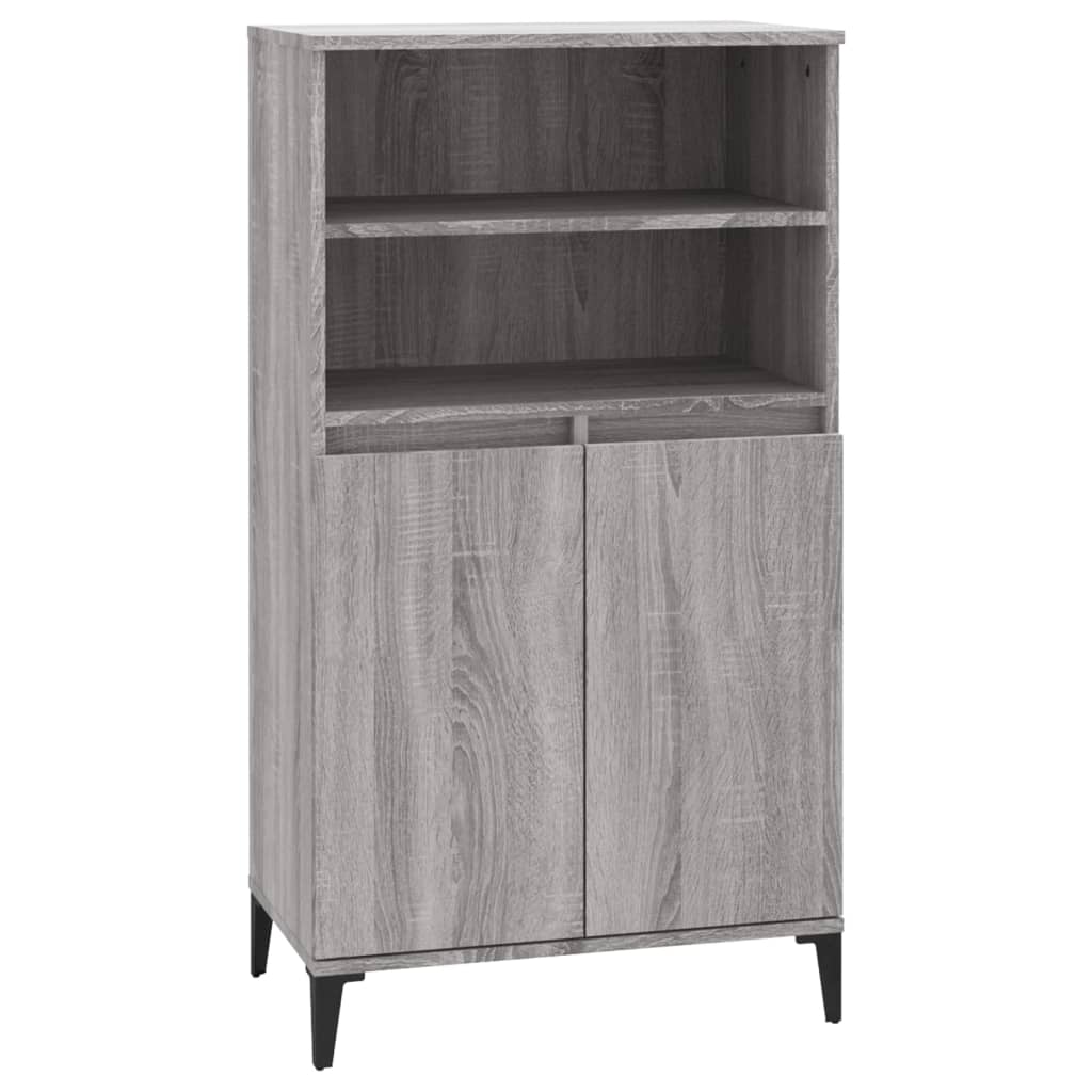 Hoge kast 60x36x110 cm bewerkt hout grijs sonoma eikenkleurig - AllerleiShop