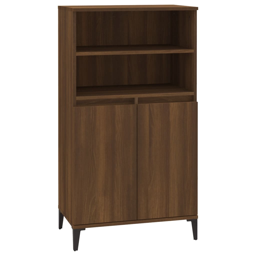 Hoge kast 60x36x110 cm bewerkt hout bruin eikenkleur - AllerleiShop