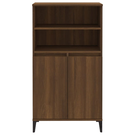 Hoge kast 60x36x110 cm bewerkt hout bruin eikenkleur - AllerleiShop