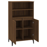 Hoge kast 60x36x110 cm bewerkt hout bruin eikenkleur - AllerleiShop