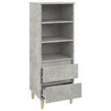 Hoge kast 40x36x110 cm bewerkt hout betongrijs - AllerleiShop