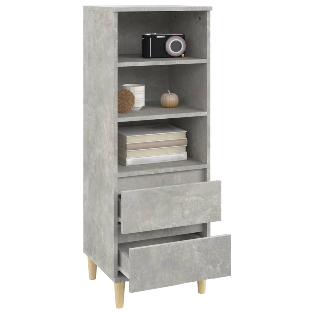 Hoge kast 40x36x110 cm bewerkt hout betongrijs - AllerleiShop