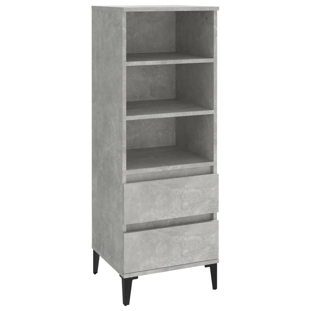 Hoge kast 40x36x110 cm bewerkt hout betongrijs - AllerleiShop