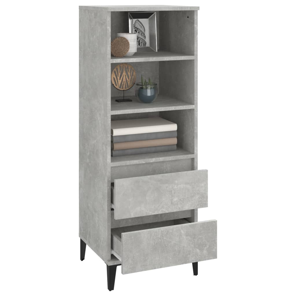 Hoge kast 40x36x110 cm bewerkt hout betongrijs - AllerleiShop