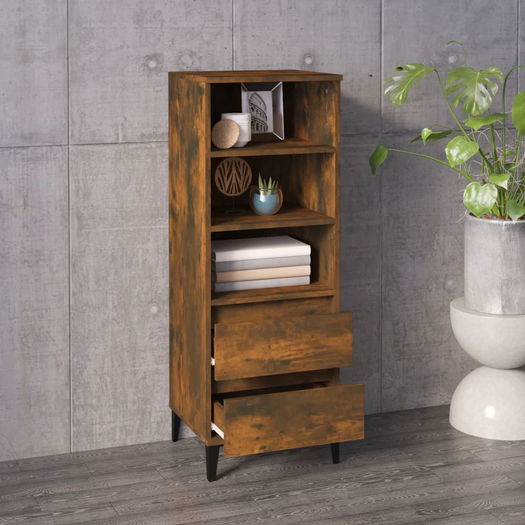 Hoge kast 40x36x110 cm bewerkt hout gerookt eiken - AllerleiShop