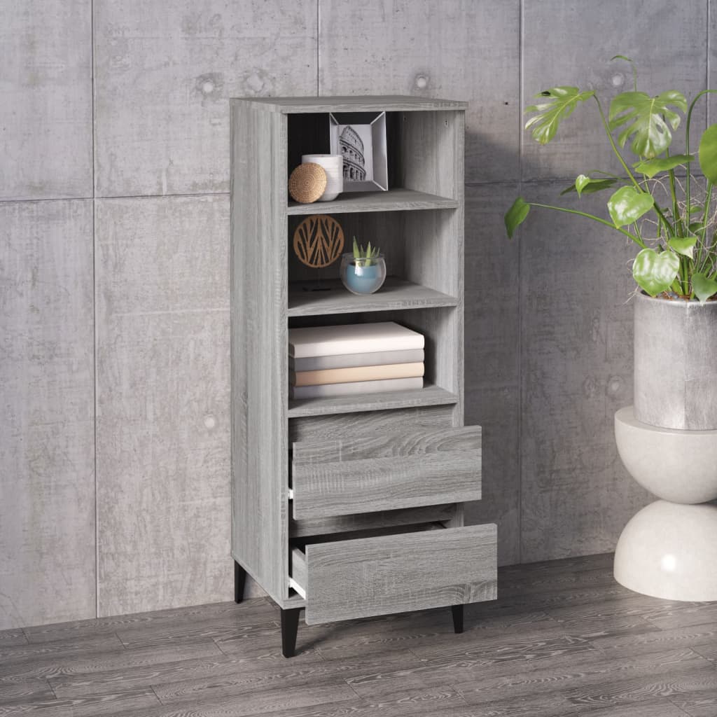 Hoge kast 40x36x110 cm bewerkt hout grijs sonoma - AllerleiShop