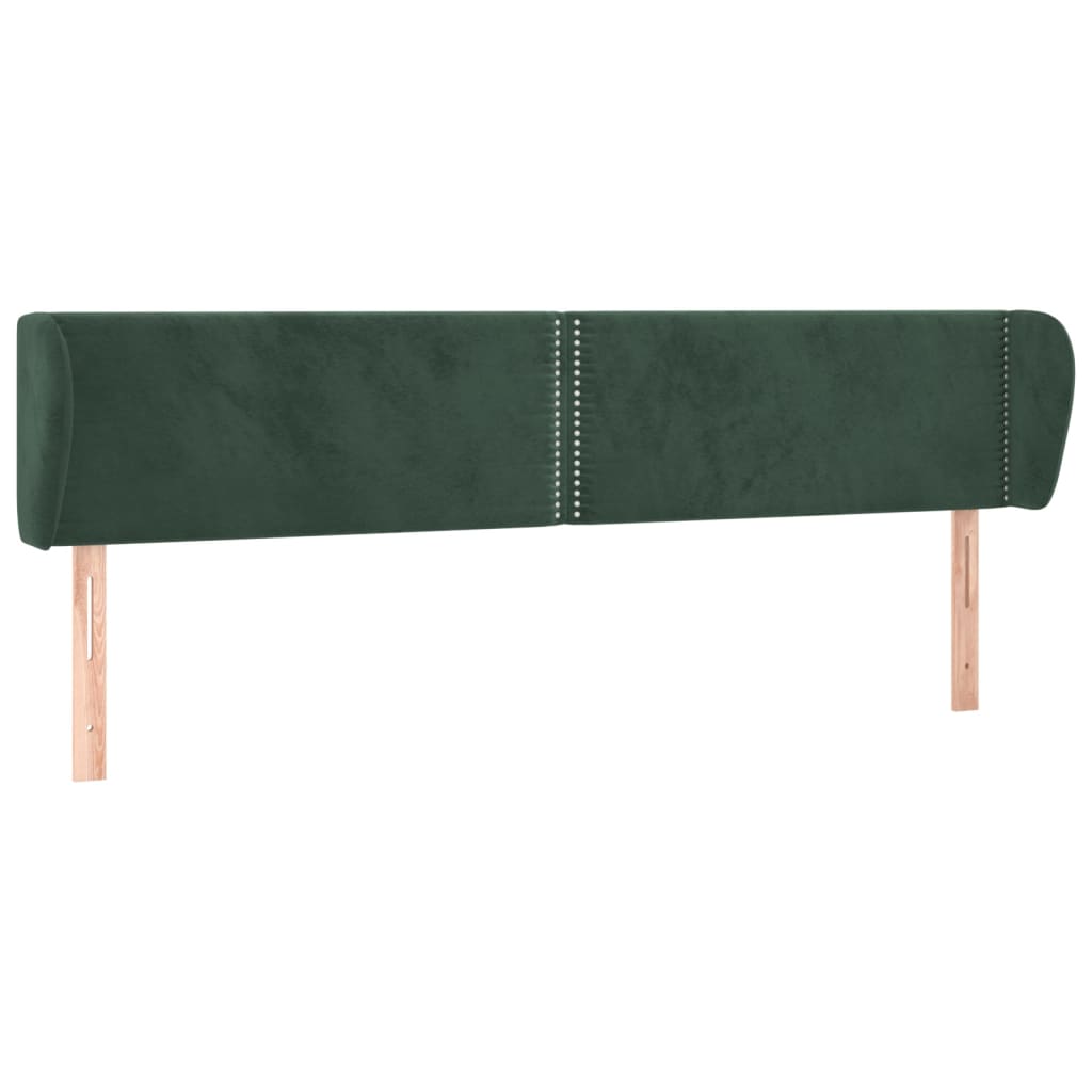 Hoofdbord met randen 163x23x78/88 cm fluweel donkergroen