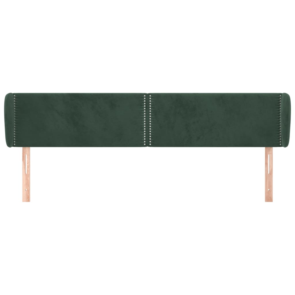 Hoofdbord met randen 163x23x78/88 cm fluweel donkergroen
