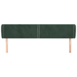 Hoofdbord met randen 163x23x78/88 cm fluweel donkergroen