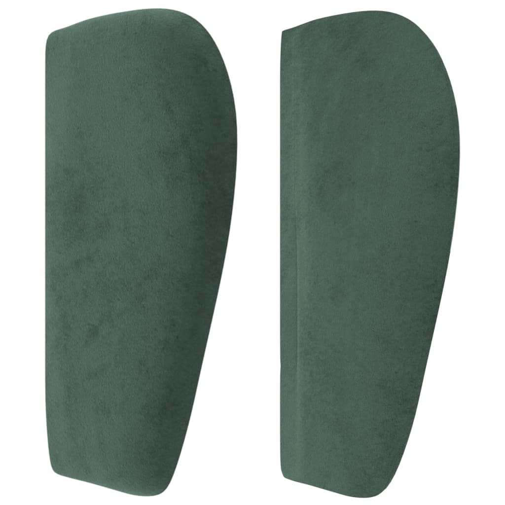 Hoofdbord met randen 163x23x78/88 cm fluweel donkergroen