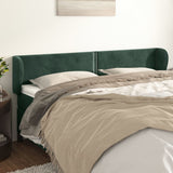 Hoofdbord met randen 163x23x78/88 cm fluweel donkergroen