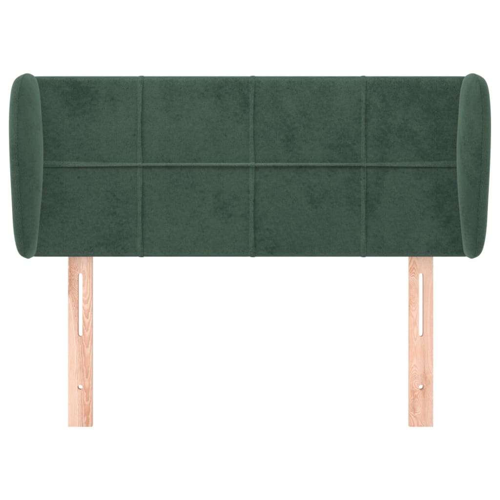 Hoofdbord met randen 103x23x78/88 cm fluweel donkergroen