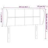 Hoofdbord met randen 103x23x78/88 cm fluweel donkergroen