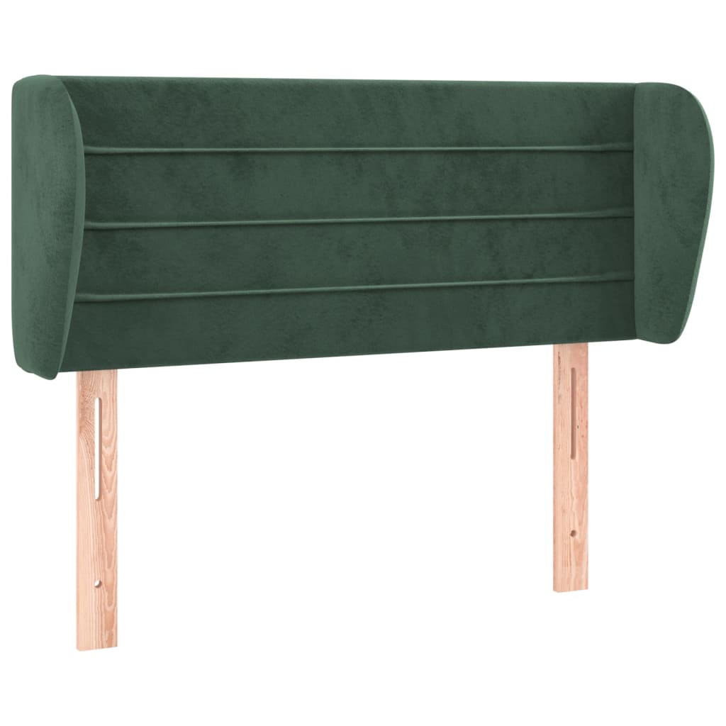 Hoofdbord met randen 103x23x78/88 cm fluweel donkergroen