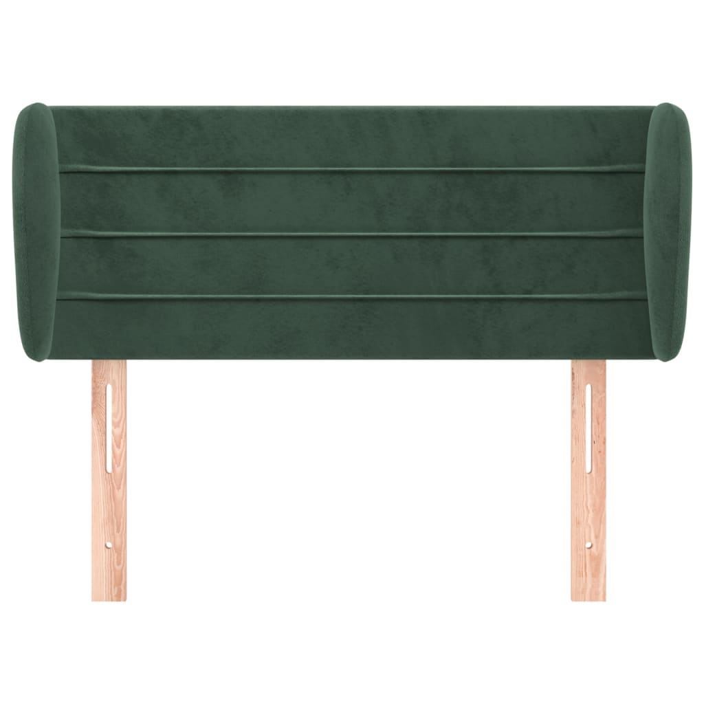 Hoofdbord met randen 103x23x78/88 cm fluweel donkergroen