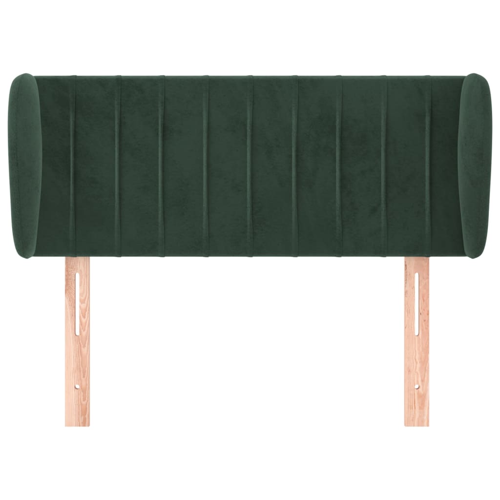 Hoofdbord met randen 83x23x78/88 cm fluweel donkergroen