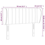 Hoofdbord met randen 83x23x78/88 cm fluweel donkergroen