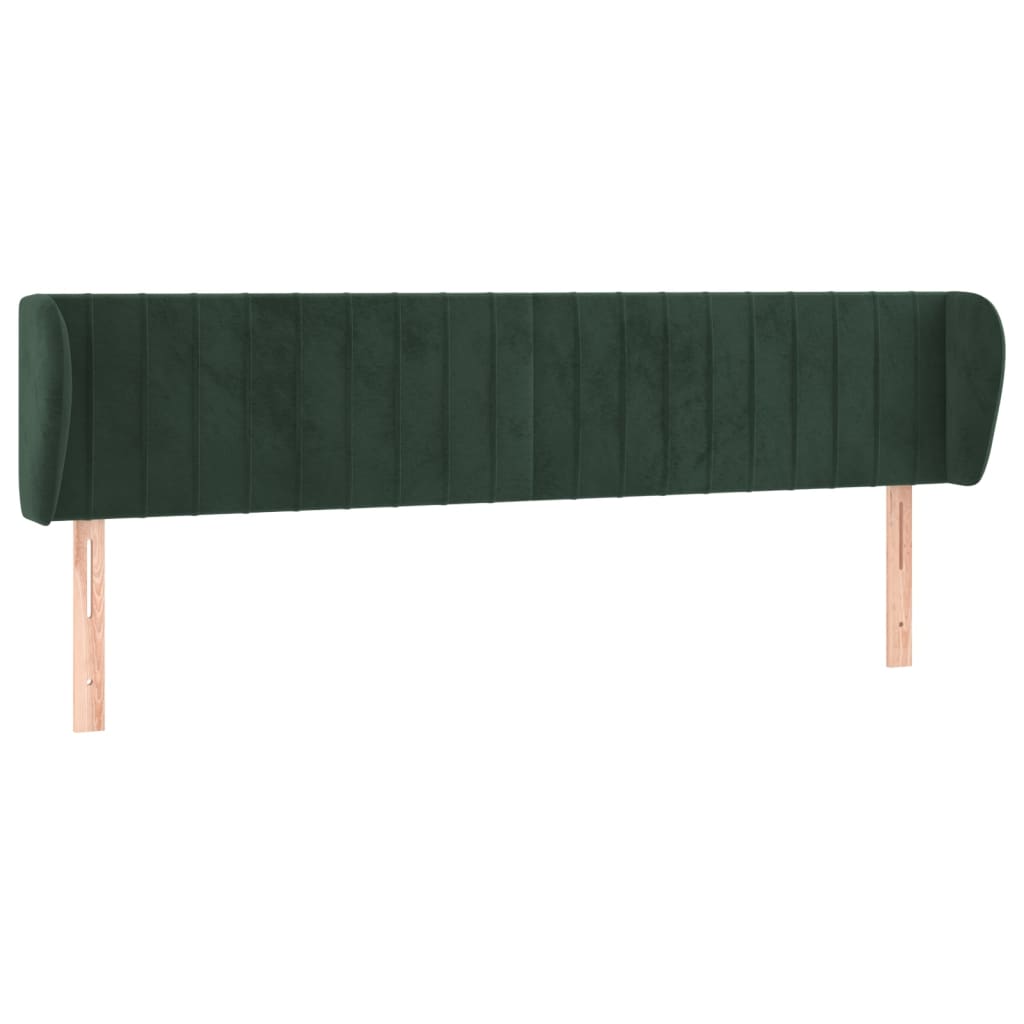 Hoofdbord met randen 203x23x78/88 cm fluweel donkergroen