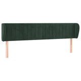 Hoofdbord met randen 203x23x78/88 cm fluweel donkergroen