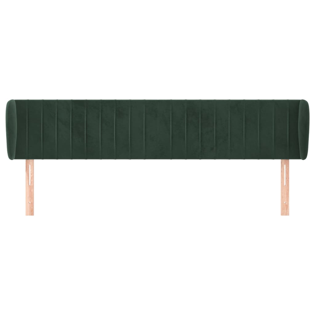 Hoofdbord met randen 203x23x78/88 cm fluweel donkergroen