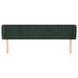 Hoofdbord met randen 203x23x78/88 cm fluweel donkergroen