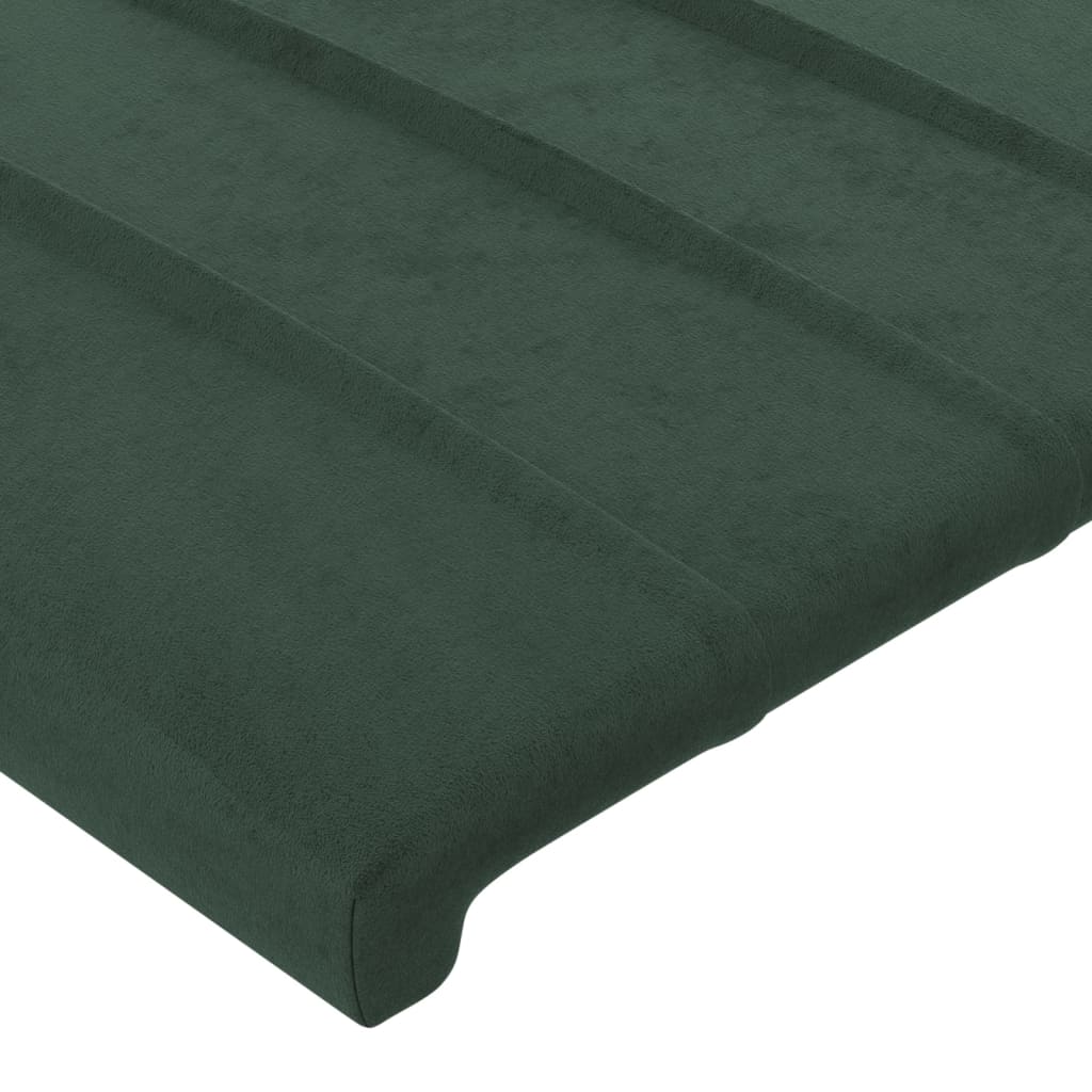 Hoofdbord met randen 203x23x78/88 cm fluweel donkergroen