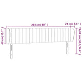 Hoofdbord met randen 203x23x78/88 cm fluweel donkergroen