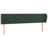 Hoofdbord met randen 203x23x78/88 cm fluweel donkergroen