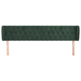 Hoofdbord met randen 203x23x78/88 cm fluweel donkergroen