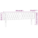 Hoofdbord met randen 203x23x78/88 cm fluweel donkergroen