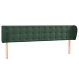 Hoofdbord met randen 163x23x78/88 cm fluweel donkergroen