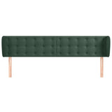Hoofdbord met randen 163x23x78/88 cm fluweel donkergroen