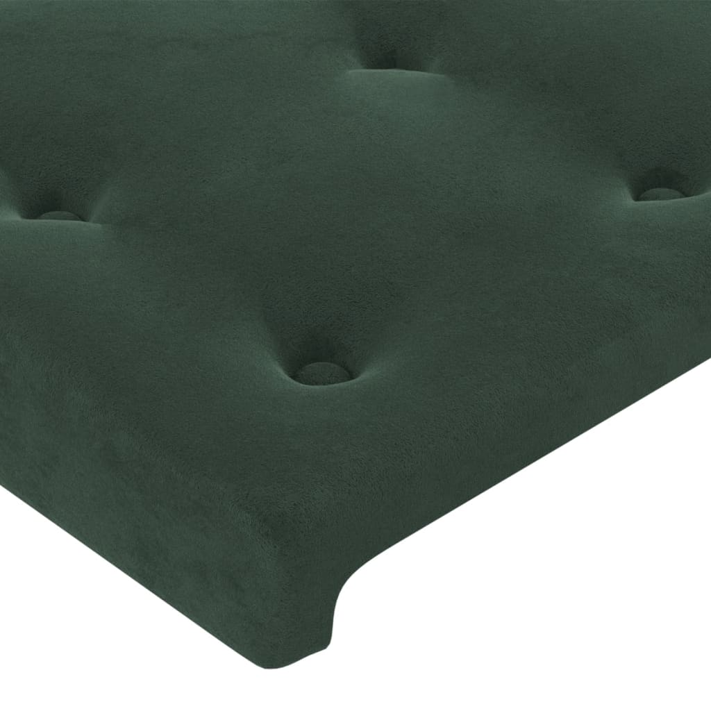 Hoofdbord met randen 163x23x78/88 cm fluweel donkergroen