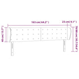 Hoofdbord met randen 163x23x78/88 cm fluweel donkergroen