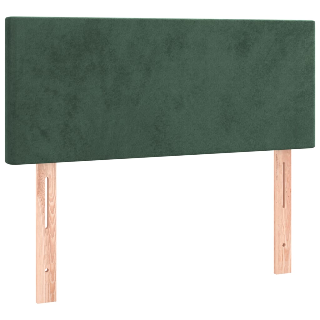 Boxspring met matras fluweel donkergroen 100x200 cm