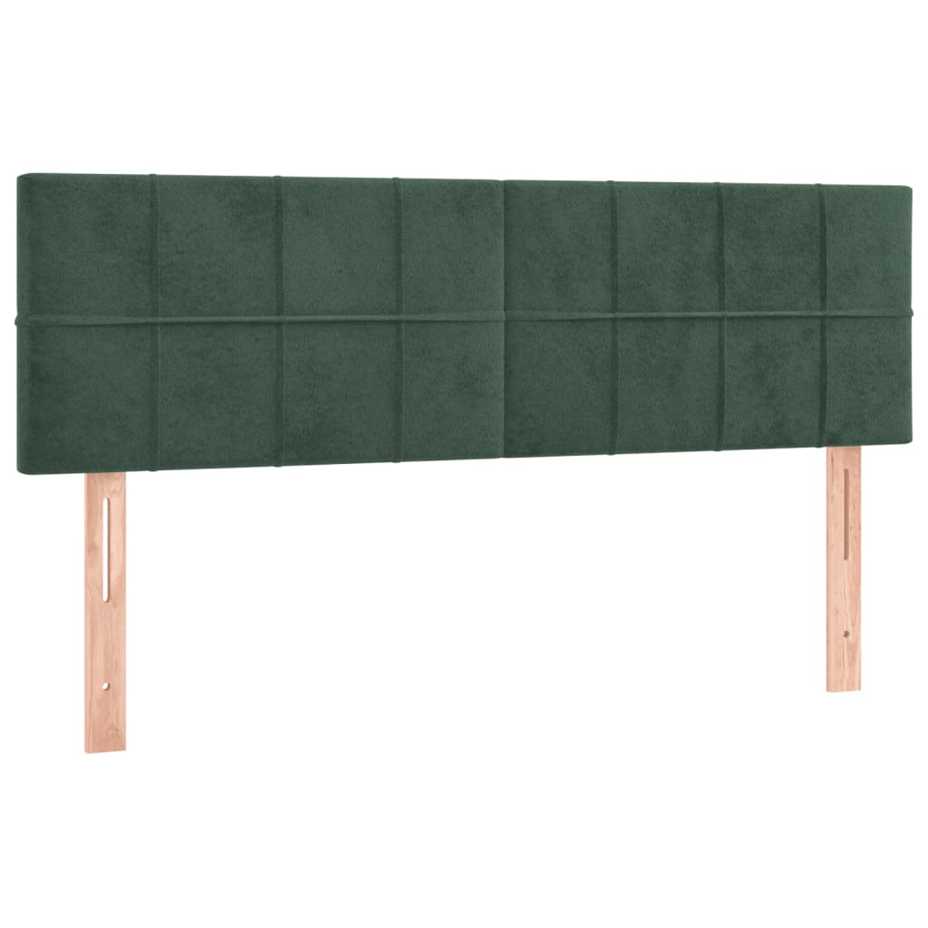 Boxspring met matras fluweel donkergroen 140x190 cm