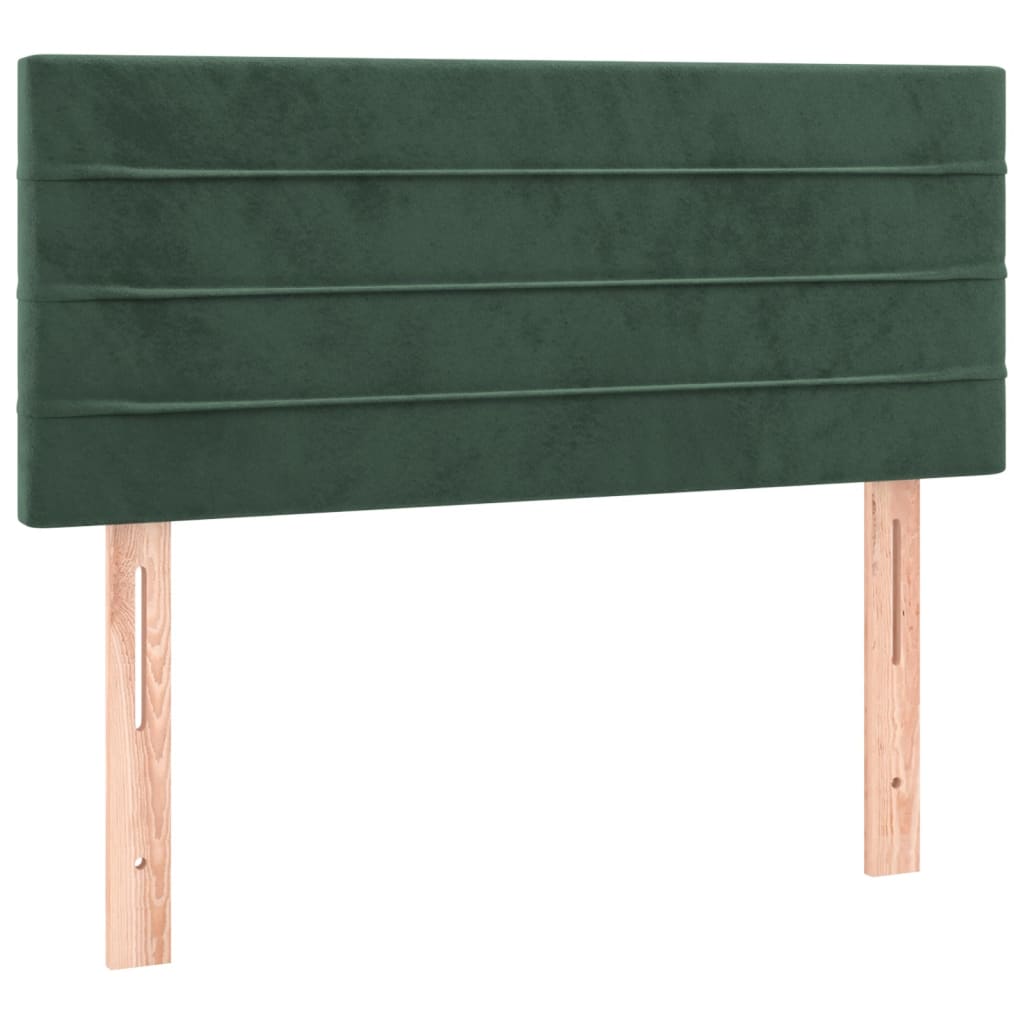 Boxspring met matras fluweel donkergroen 90x200 cm